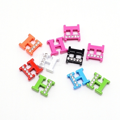 Rhinestone Slide Letter Charms RB-TAC0002-01H-1