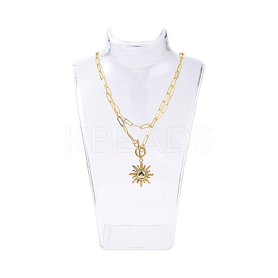 Organic Glass Necklace & Earring Standing Bust Displays NDIS-E006-2C-1