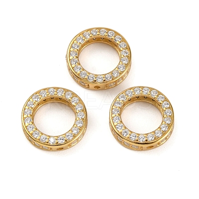 925 Sterling Silver Micro Pave Clear Cubic Zirconia Bead Frames STER-P061-01B-G-1
