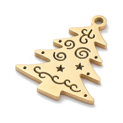 Christmas Theme 304 Stainless Steel Pendants STAS-R003-04G-03-1