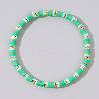 Bohemian Gradient Handmade Handmade Polymer Clay Heishi Beads Stretch Bracelets EQ3365-4-1