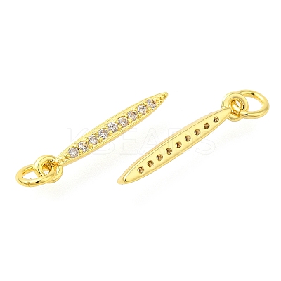 Leaf Rack Plating Brass Micro Pave Cubic Zirconia Pendants KK-S396-15-1