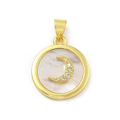 Rack Plating Brass Micro Pave Cubic Zirconia Pendants KK-G513-28G-1