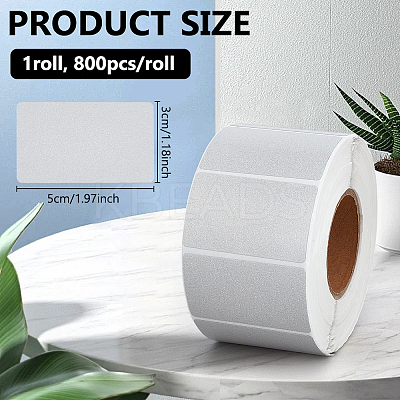 800Pcs Rectangle Paper Thermal Printable Label Stickers AJEW-WH0777-003B-1