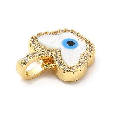 Brass Micro Pave Cubic Zirconia Charms KK-C009-02E-1