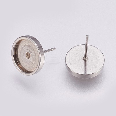 Non-Tarnish 201 Stainless Steel Stud Earring Settings LS-STAS-I088-F-01P-1