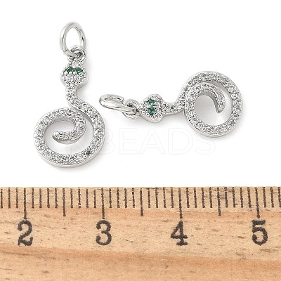 Brass Micro Pave Cubic Zirconia Pendants KK-U056-21P-1