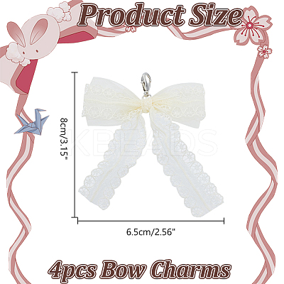 Lace Bowknot Shoe Decorations FIND-WH0126-646A-1