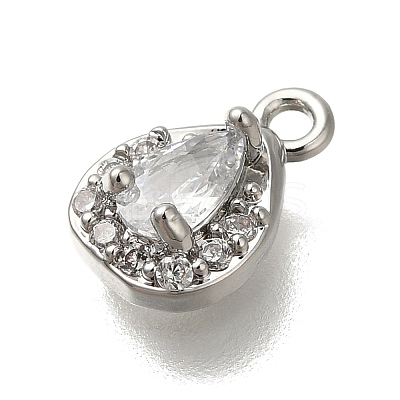 Rack Plating Brass Micro Pave Cubic Zirconia Charms KK-M014-06P-1