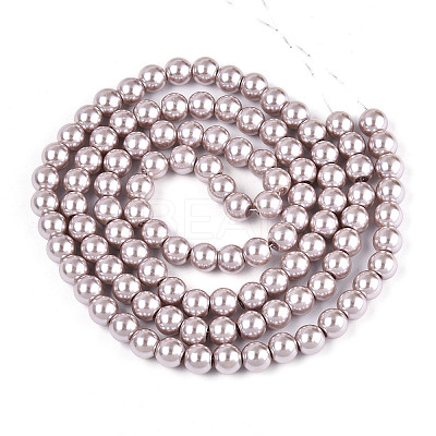 Baking Paint Pearlized Glass Pearl Round Bead Strands HY-Q330-8mm-81-1