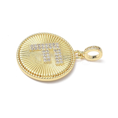 Brass Micro Pave Clear Cubic Zirconia Pendants KK-L253-17G-F-1