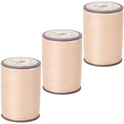 3 Rolls Flat Waxed Polyester Thread String YC-CL0001-02A-1