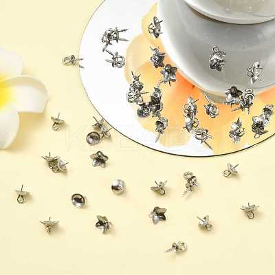 45Pcs 3 Styles Stainless Steel Cup Pearl Peg Bails Pin Pendants STAS-YW0003-09-1