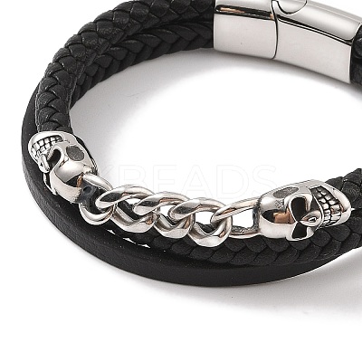 Braided Microfiber Leather Multi-strand Bracelets BJEW-B096-08I-1