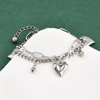 304 Stainless Steel Multi-strand Bracelets BJEW-P365-02P-1