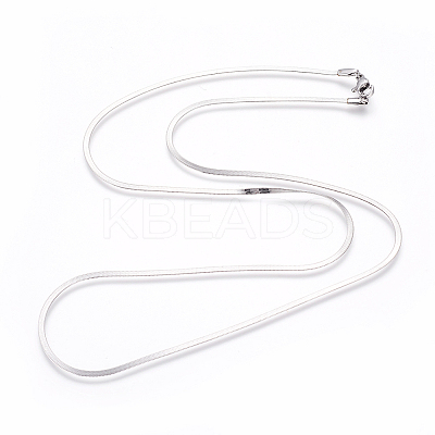 Non-Tarnish 304 Stainless Steel Herringbone Chain Necklaces LS-NJEW-L160-006P-1