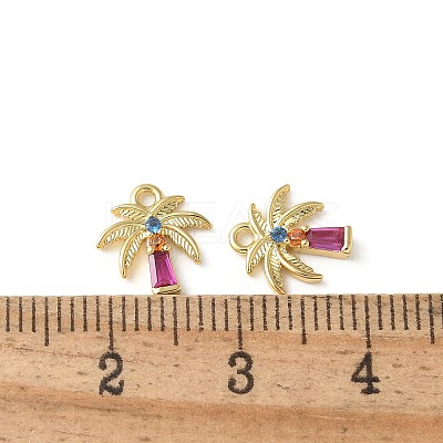 Brass Micro Pave Cubic Zirconia Pendants X-KK-P290-58G-1