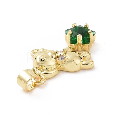 Brass Micro Pave Cubic Zirconia Pendants KK-E074-03G-1