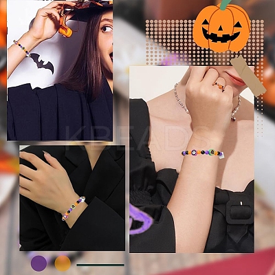 Halloween Theme DIY Stretch Bracelets Jewelry Kits DIY-YW0010-03-1