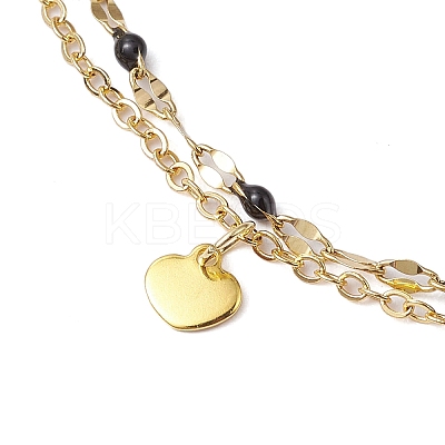 304 Stainless Steel Double Layer Chain Anklets AJEW-AN00632-05-1