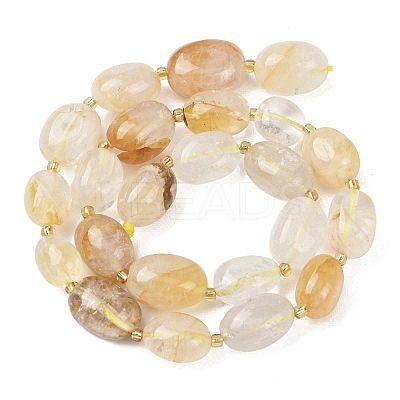 Natural Yellow Hematoid Quartz/Golden Healer Quartz Beads Strands G-G453-D15-01-1