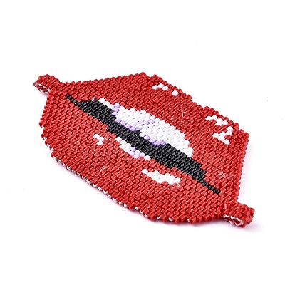 Handmade Seed Beads Links Connectors SEED-I012-58B-1
