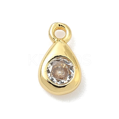 Brass Micro Pave Cubic Zirconia Charms KK-G548-20G-1