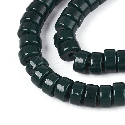 Opaque Solid Color Glass Beads Strands GLAA-N026-3x6mm-10-1