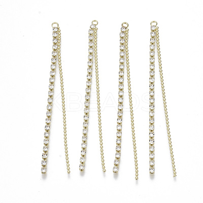 Brass Rhinestone Cup Chain Big Pendants KK-R129-06G-1