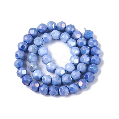 Ombre Effect Dyed Electroplate Opaque Glass Beads Strands EGLA-Q130-01A-04-1