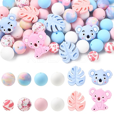5 Styles Silicone Beads SIL-YW0002-49-1