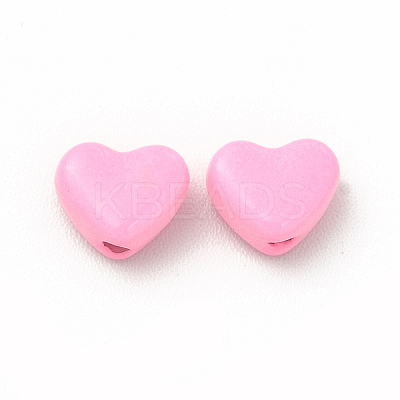 Heart Spray Painted Alloy Beads FIND-G053-01B-1