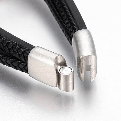 Braided Microfiber PU Leather Cord Multi-strand Bracelets BJEW-K206-H-01P-1