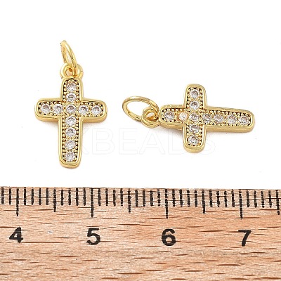 Brass Micro Pave Cubic Zirconia Pendants X1-KK-C092-21C-G-1