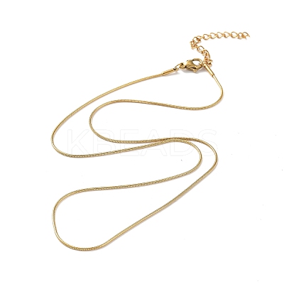 PVD Vacuum Plating 304 Stainless Steel Round Snake Chain Necklace with Lobster Claw Clasps STAS-P045-11G-A-1
