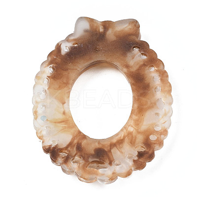 Two Tone Transparent Resin Cabochons CRES-S302-38-1