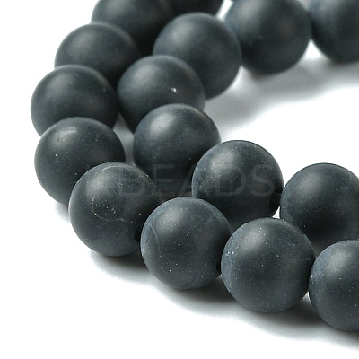 Dyed & Heated Natural Black Agate Beads Strands LS-G-P088-14-6mm-1