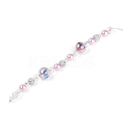 Glass and Acrylic and Imitation Pearl and Rhinestone Beads Strands MAK-T011-06E-1
