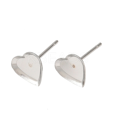Tarnish Resistant Earring Cabochon Settings 304 Stainless Steel Ear Studs Blank Settings LS-X-STAS-Q170-12-1