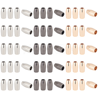 60Pcs 3 Colors Zinc Alloy Cord Ends FIND-GO0002-86A-1