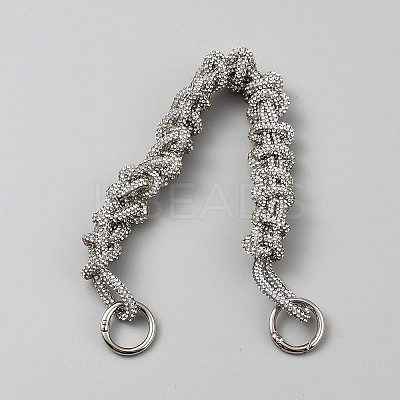 Braided Crystal Rhinestone Cotton Cord Bag Handles FIND-WH0400-32-1