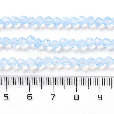 Baking Paint Transparent Glass Beads Strands DGLA-A034-J4MM-D01-1