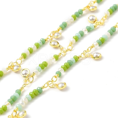 Handmade Round Glass Beaded Chain CHC-E023-20G-01-1