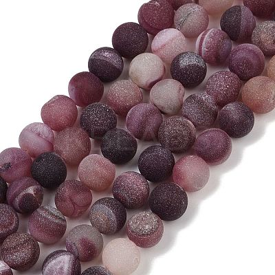 Natural Druzy Agate Beads Strands G-NH0024-A09-10mm-1