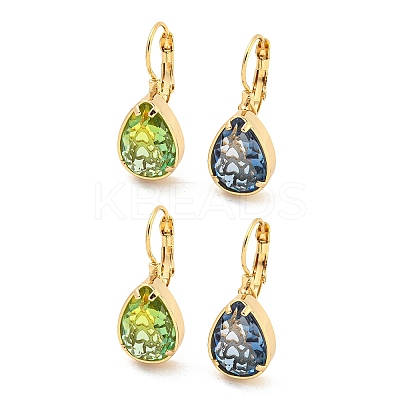 Glass Leverback Earrings EJEW-P269-07KCG-1
