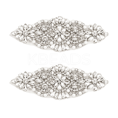 2Pcs Alloy with Rhinestone Sewing Decorate DIY-FH0006-82S-1