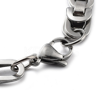Non-Tarnish 201 Stainless Steel Byzantine Chain Bracelet BJEW-Z023-13P-1
