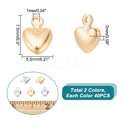 80Pcs 2 Colors Brass Charms KK-AR0003-20-1