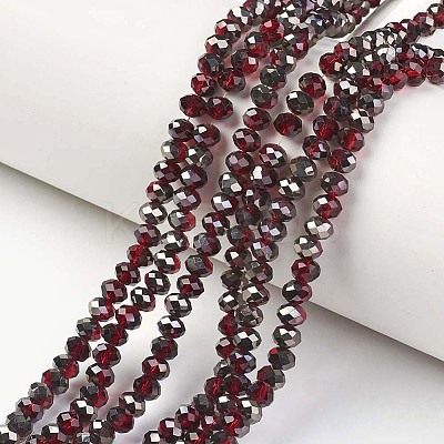 Electroplate Transparent Glass Beads Strands EGLA-A034-T8mm-P10-1