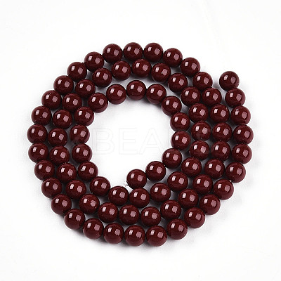 Baking Paint Pearlized Glass Pearl Bead Strands HY-N002-5mm-D01-1